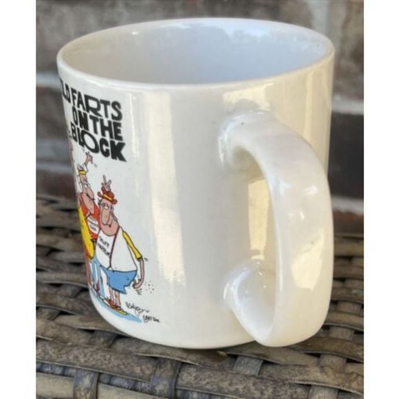 Vintage Old Farts On The Block Mug - Old Fart - Laff Times S Papal Korea Funny - Picture 4 of 12